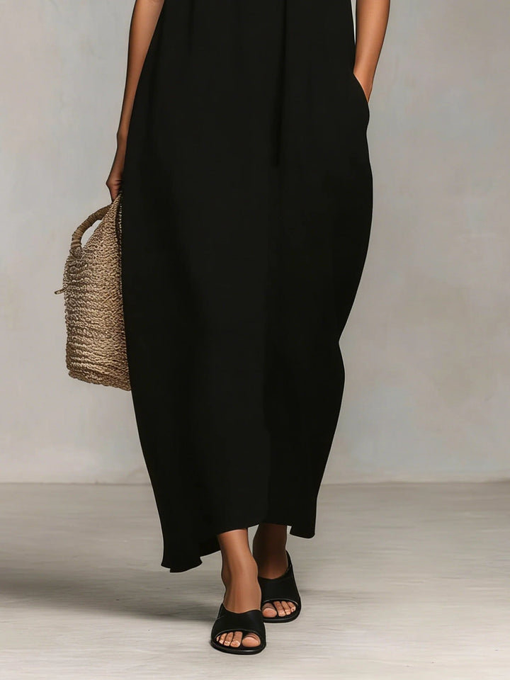 Caelia™ | Robe longue contrastée à bretelles fines
