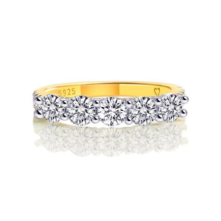 Fien™ | Bague de mariage 5 pierres rondes