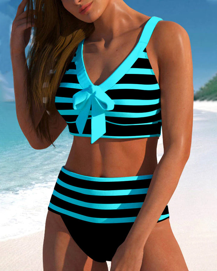 Martina™ | Bikini à rayures taille haute