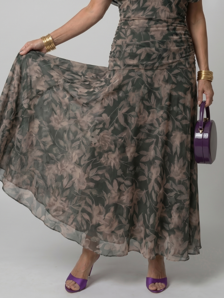 Calen | Robe Midi Décontractée à Épaules Dénudées