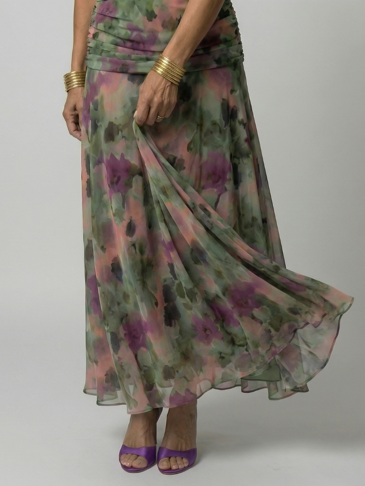 Calen | Robes Midi Fluides Off-Shoulder