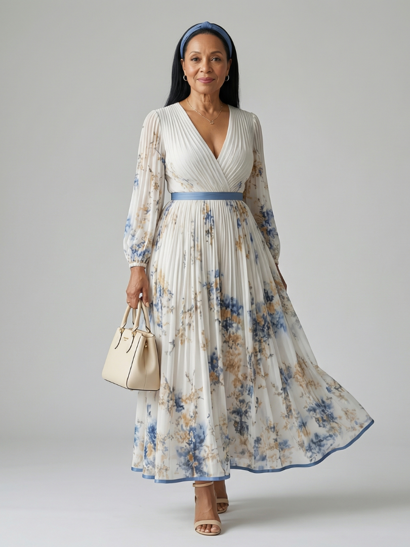 Rielle | Robe Midi Drapée Plissée