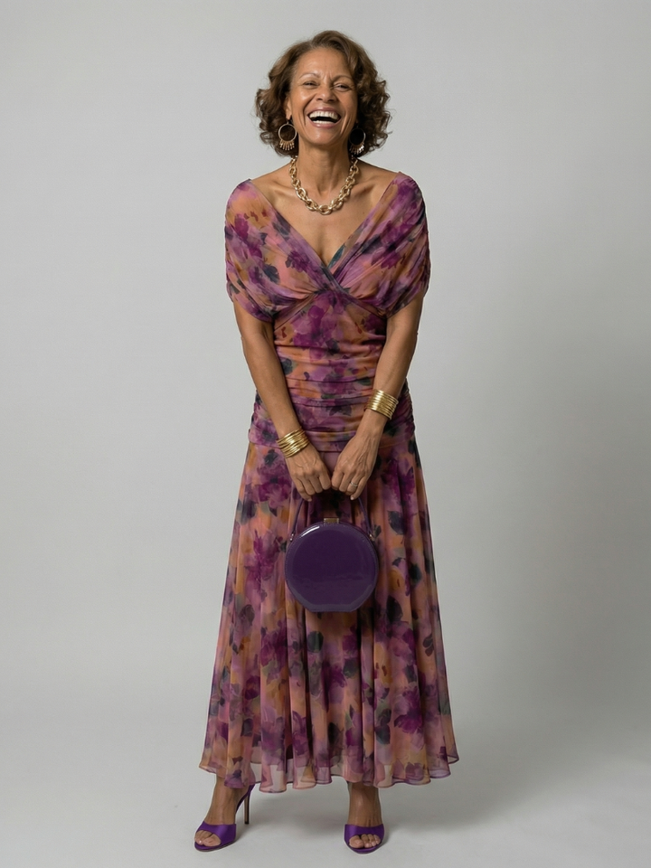 Calen | Robes Midi Fluides Off-Shoulder