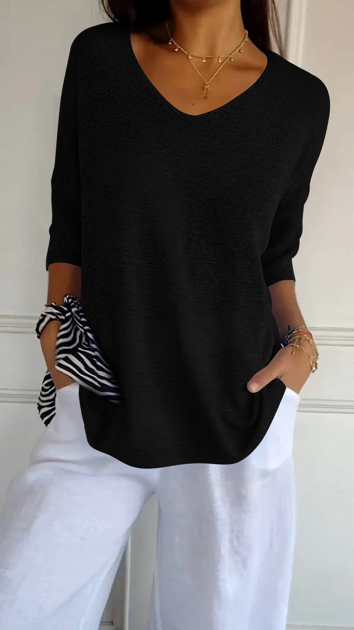 Anna - Top en tricot avec décolleté en V