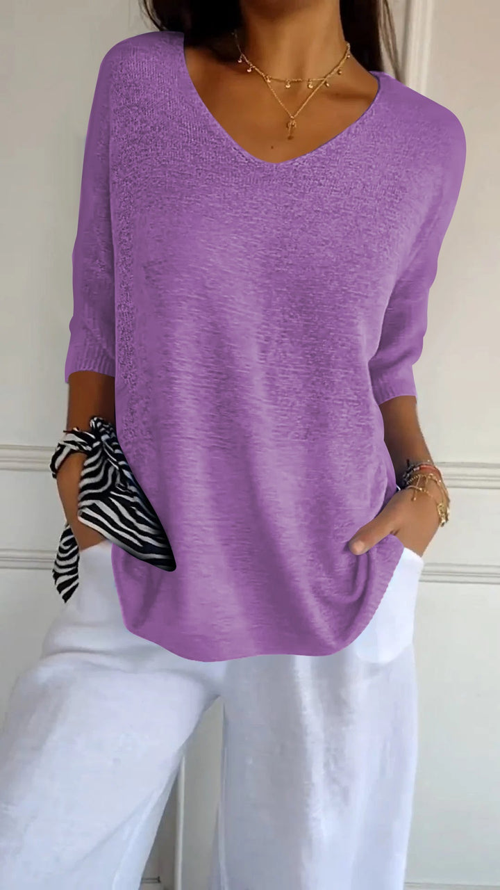 Anna - Top en tricot avec décolleté en V