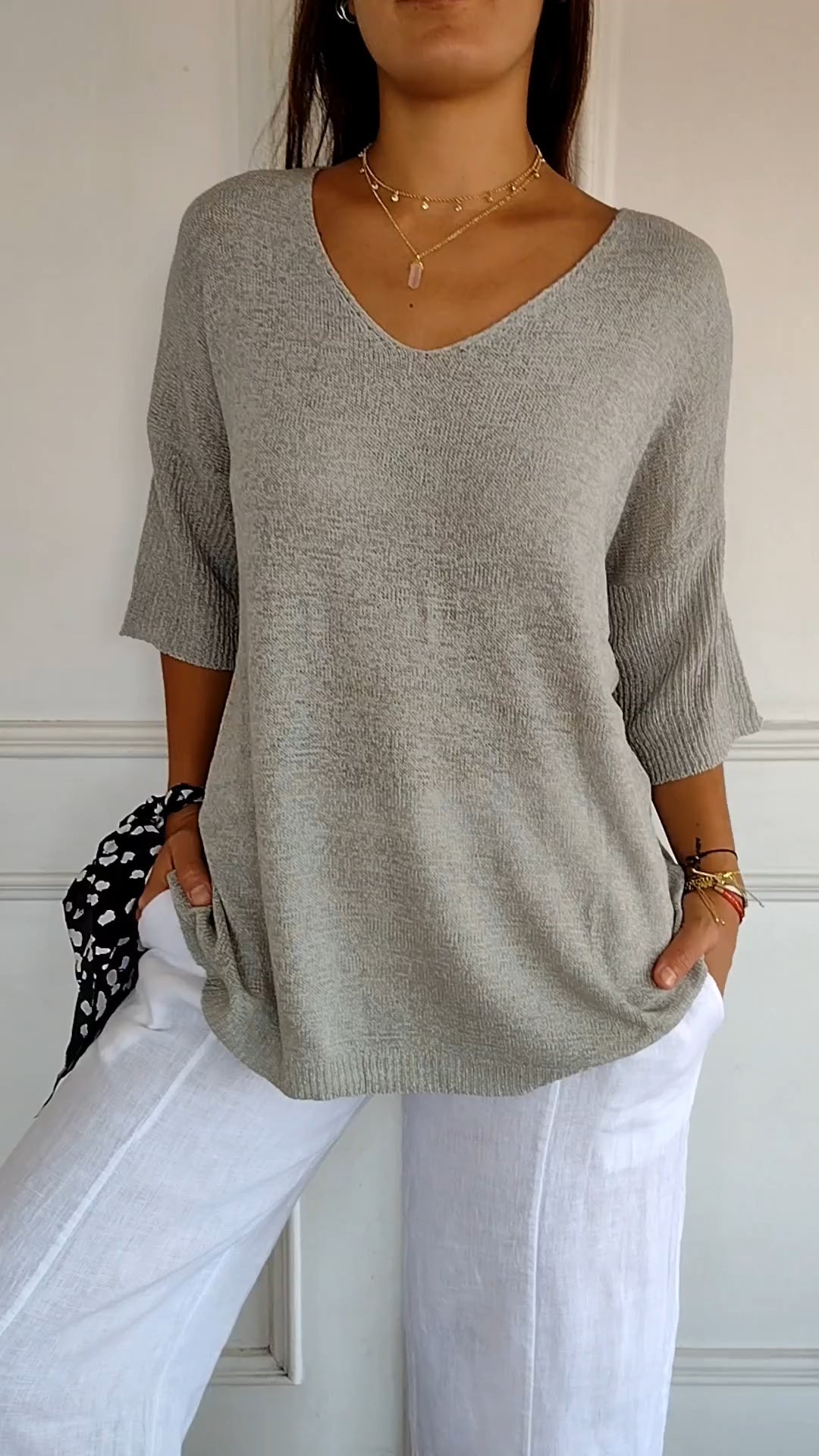 Anna - Top en tricot avec décolleté en V