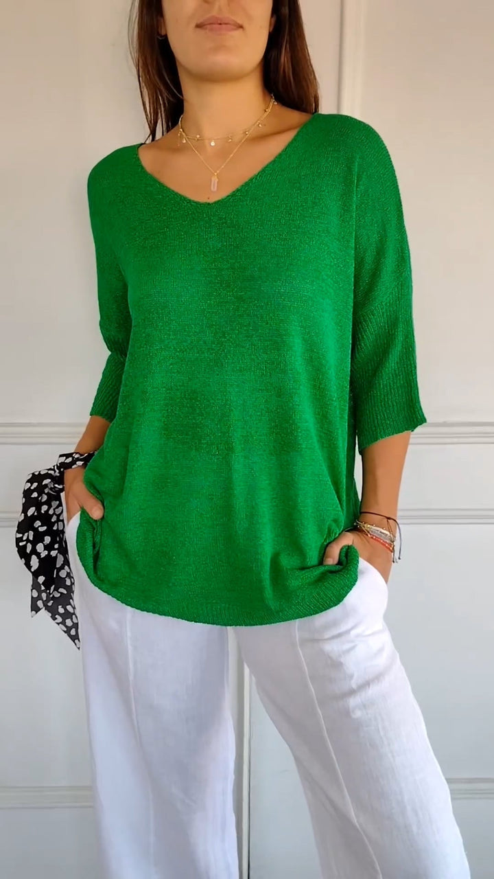Anna - Top en tricot avec décolleté en V