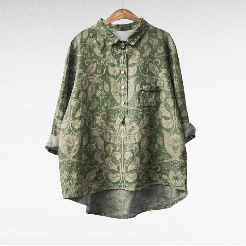 Marjolaine™ | Blouse fleurie rétro