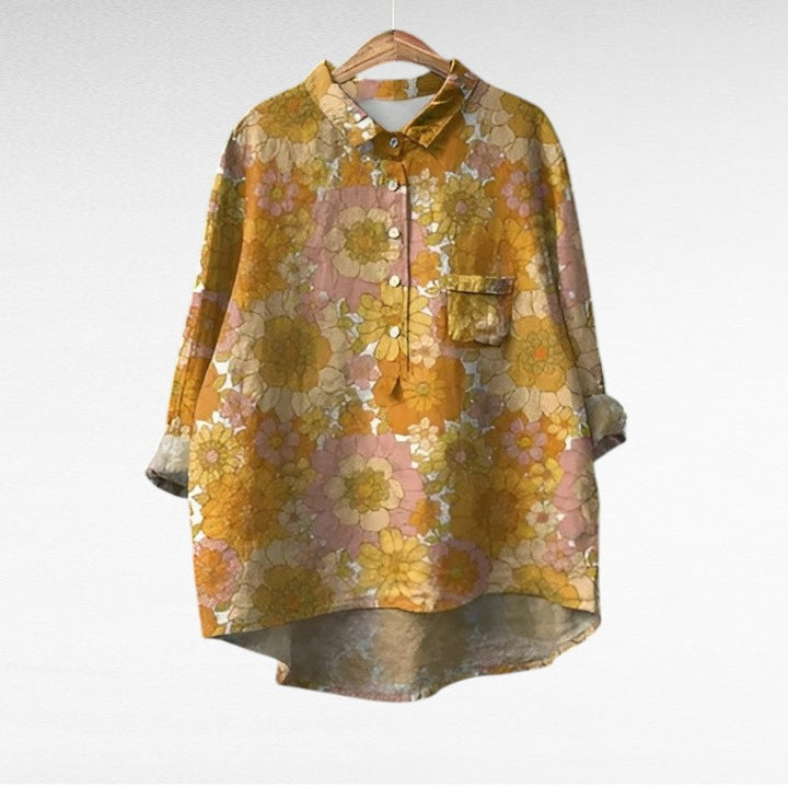 Marjolaine™ | Blouse fleurie rétro