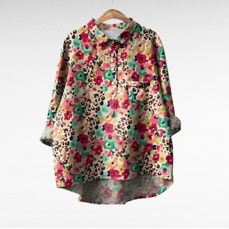 Marjolaine™ | Blouse fleurie rétro