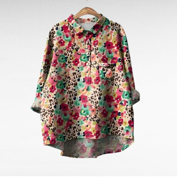 Marjolaine™ | Blouse fleurie rétro