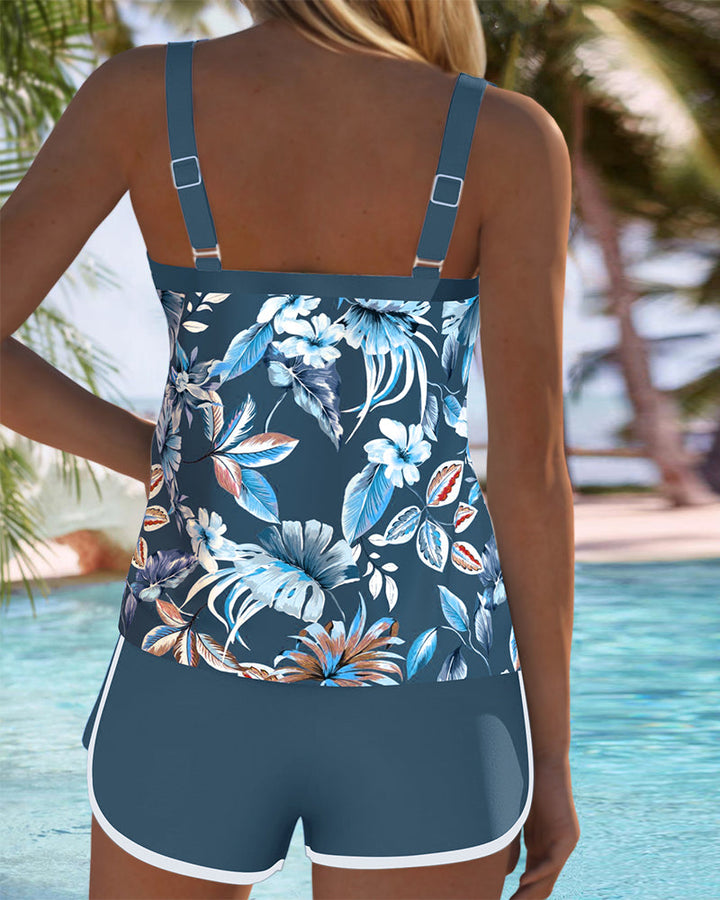 Imke | Tankini Imprimé Sans Manches à Col U