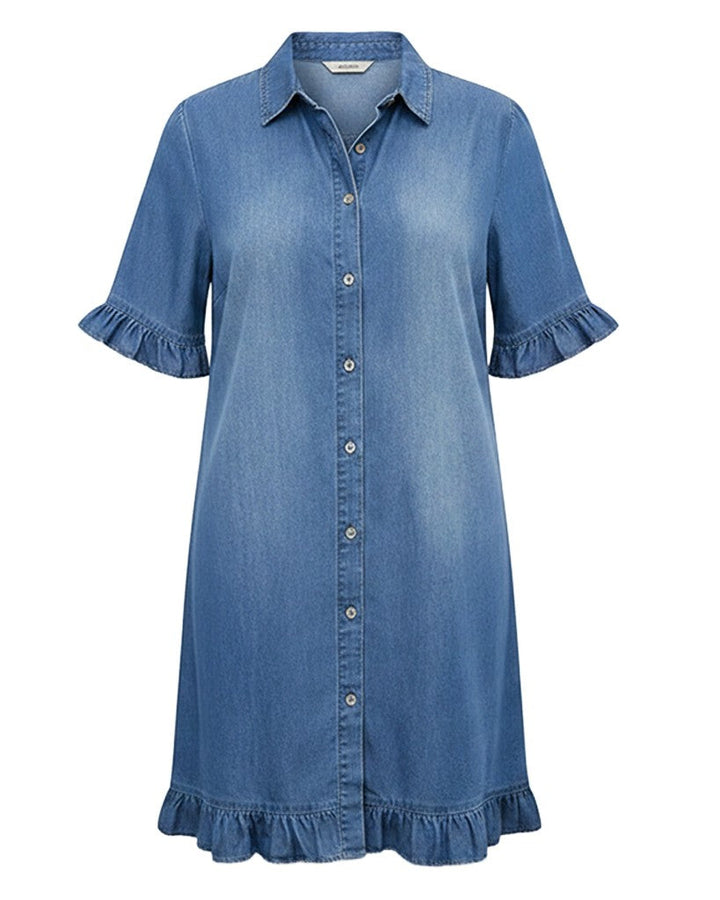 Robe en Denim à Volants