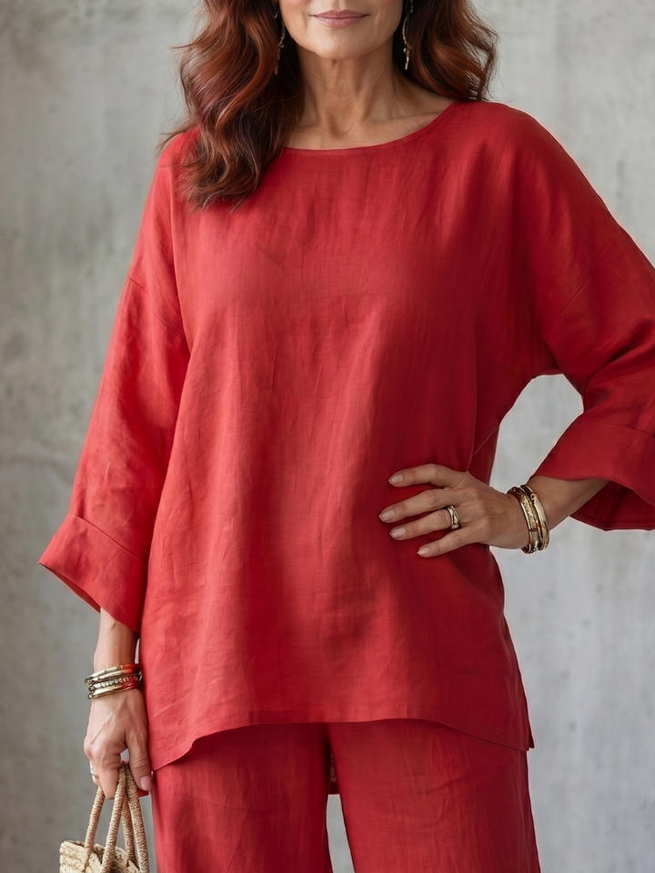 Prue | Ensemble de tunique surdimensionnée et pantalon à jambes larges