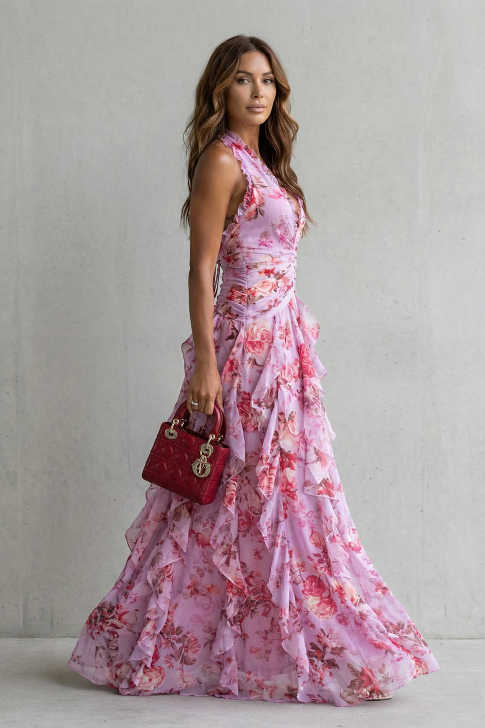 Bella | Robe longue à décolleté américain