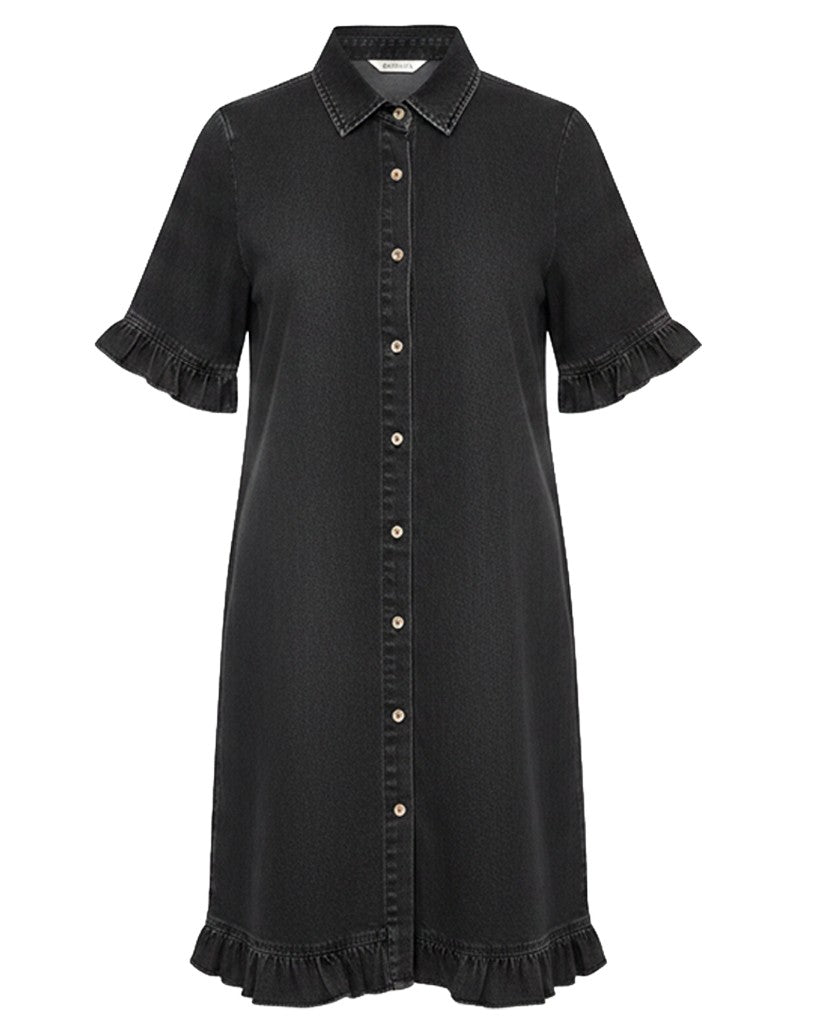 Robe en Denim à Volants