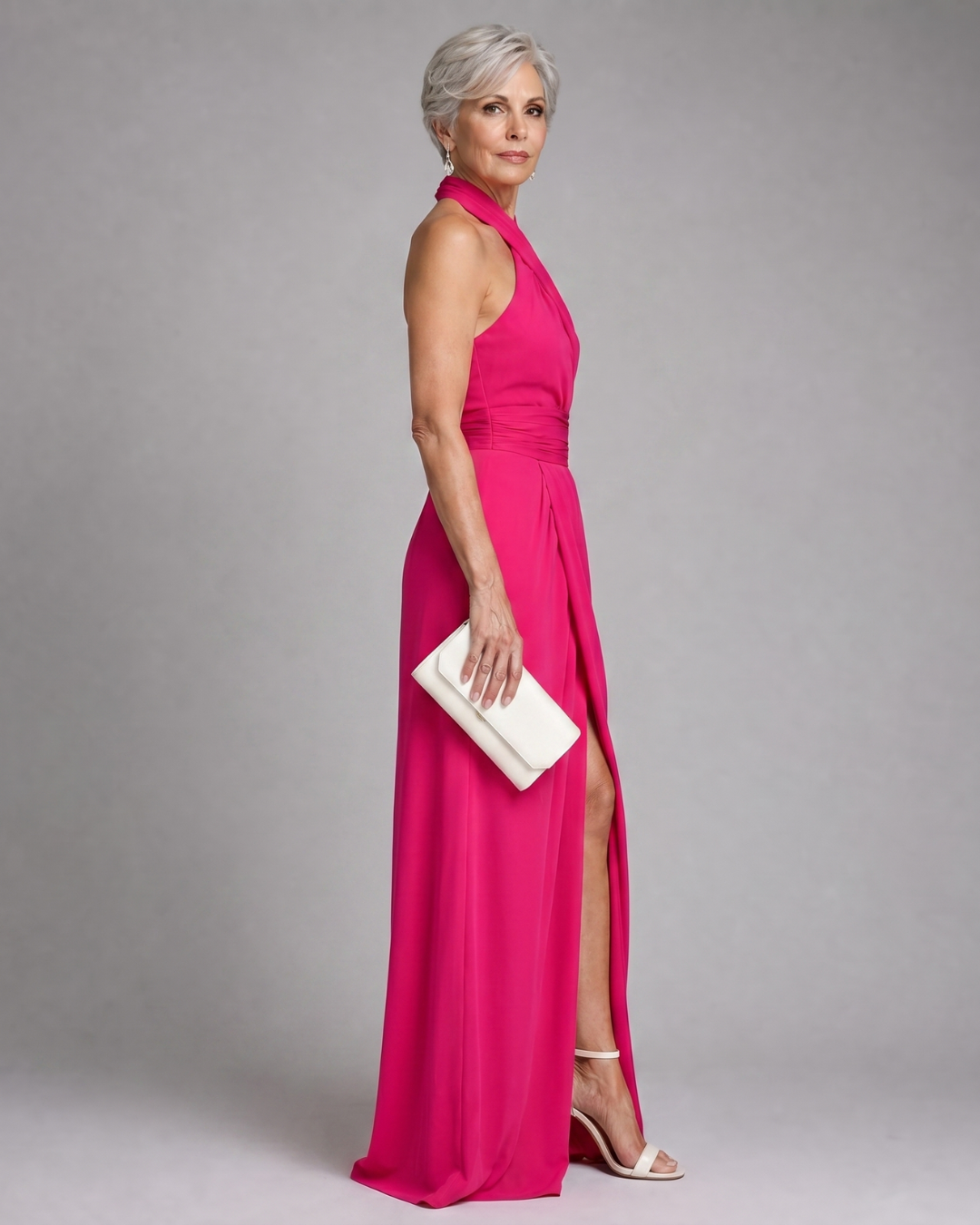 Vaelora | Robe Midi Drapée à Décolleté Croisé