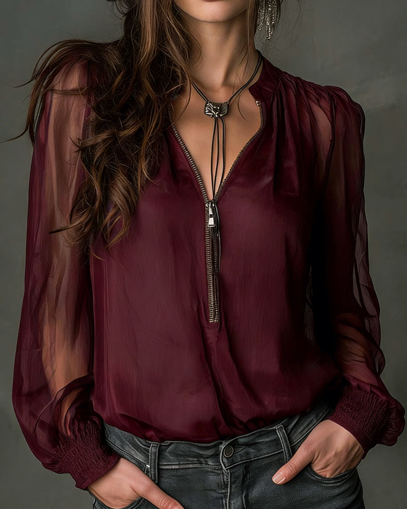 LA JACKY - BLOUSE À 1/2 ZIP