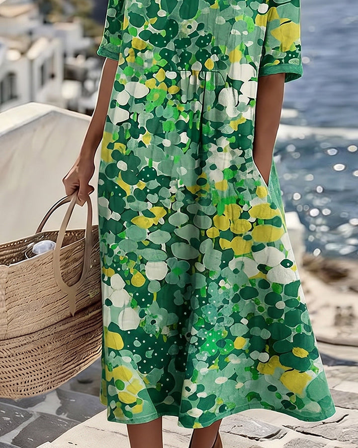 Elena | Robe midi florale fluide