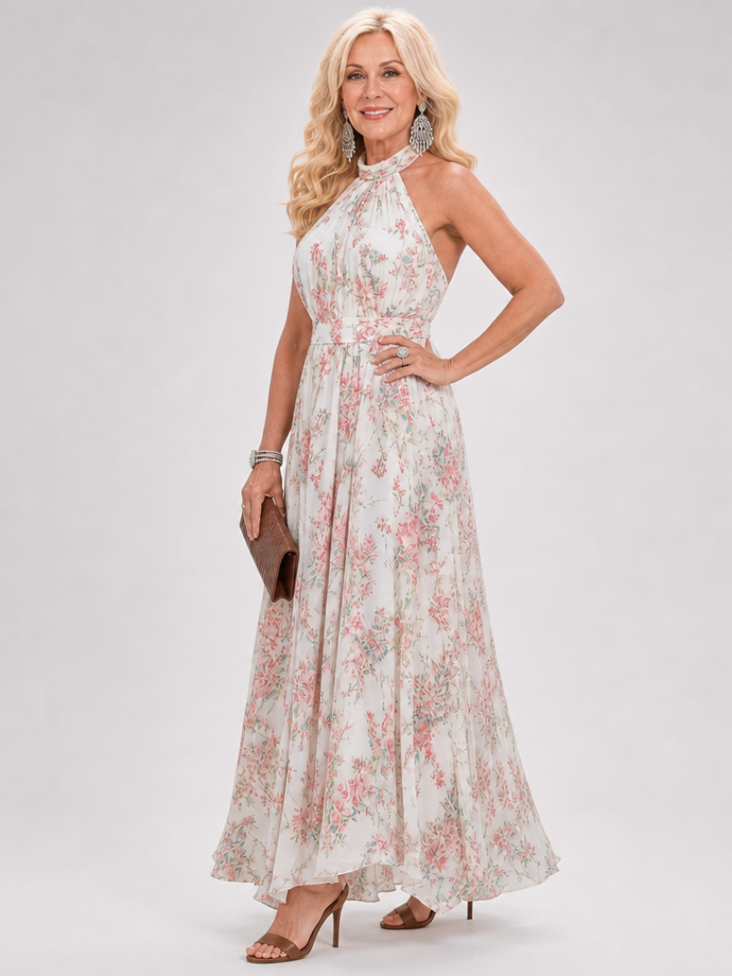 Guinevere | Robe Midi Florale avec Jupe Fluide