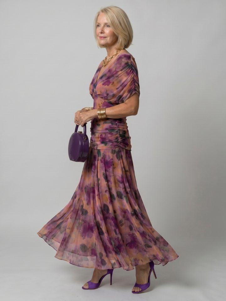 Calen | Robe Midi Décontractée à Épaules Dénudées