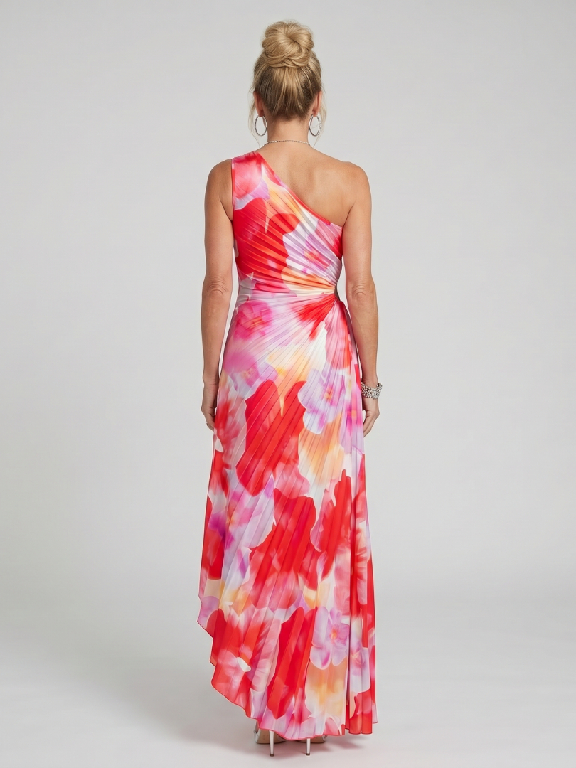 Taya | Robe Midi à Une Épaule avec Plis