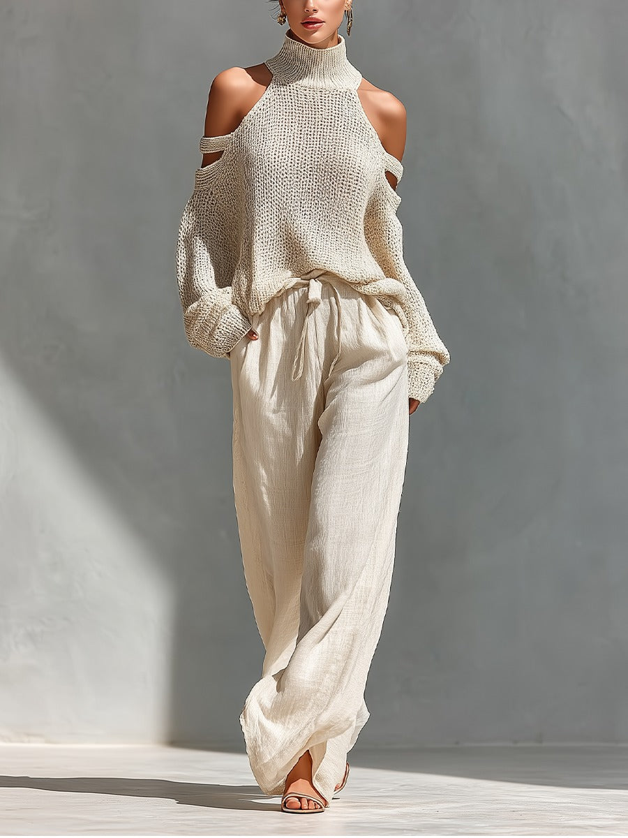 Camilla - Ensemble à la mode en tricot et lin