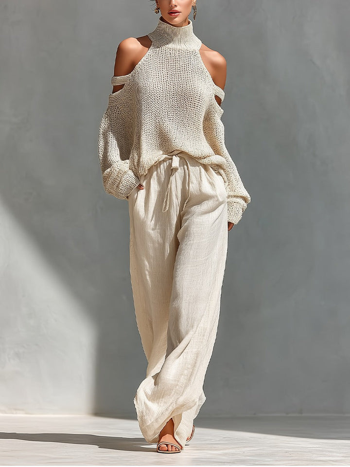 Camilla - Ensemble à la mode en tricot et lin