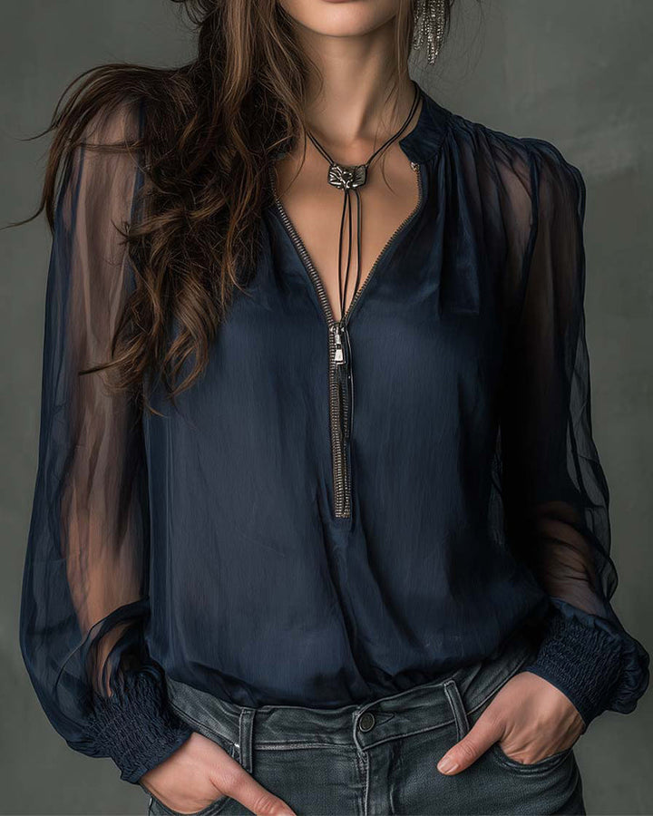 LA JACKY - BLOUSE À 1/2 ZIP