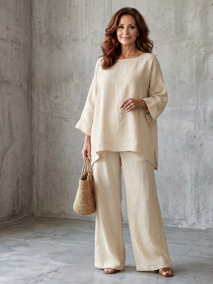 Prue | Ensemble de tunique surdimensionnée et pantalon à jambes larges