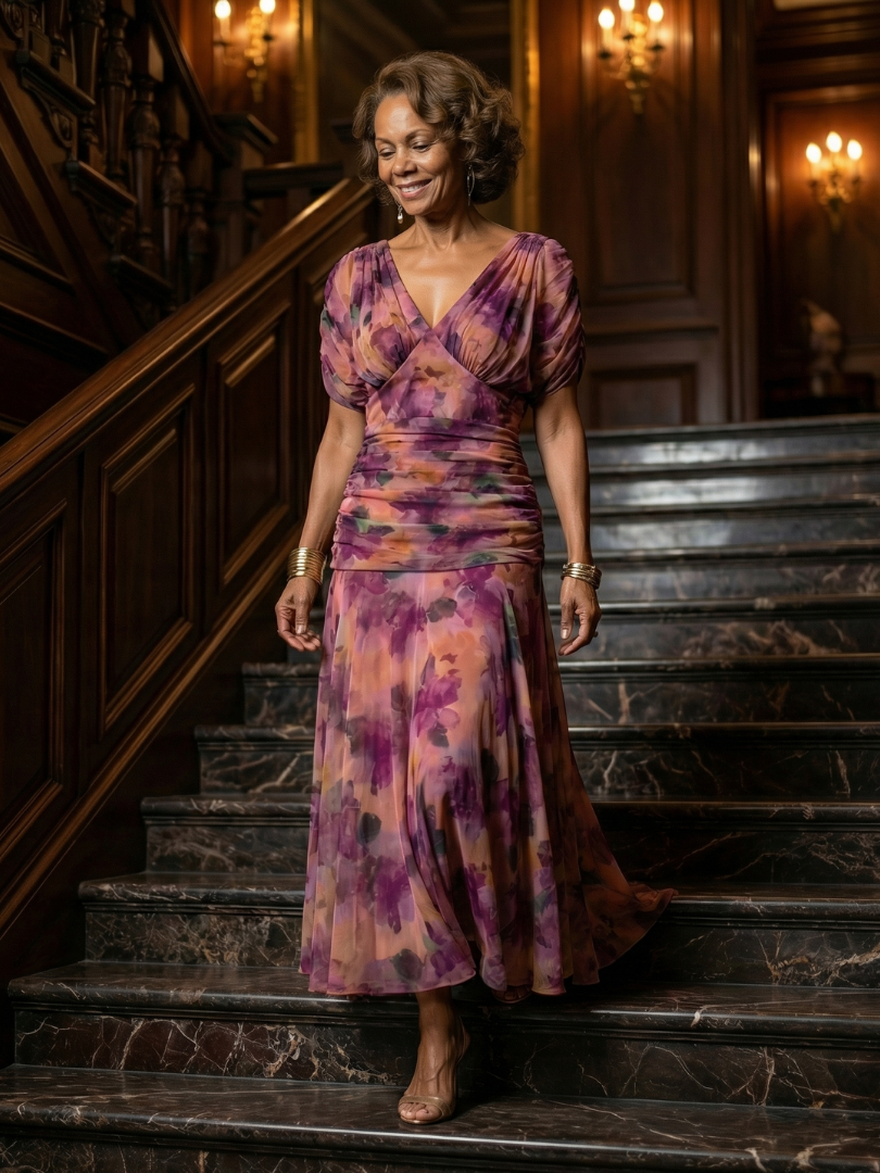 Calen | Robes Midi Fluides Off-Shoulder