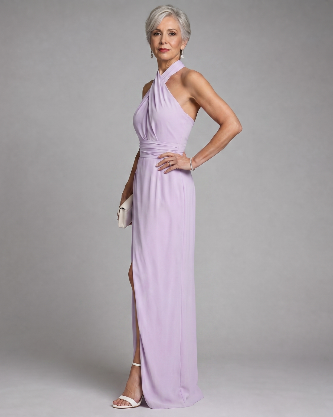Vaelora | Robe Midi Drapée à Décolleté Croisé