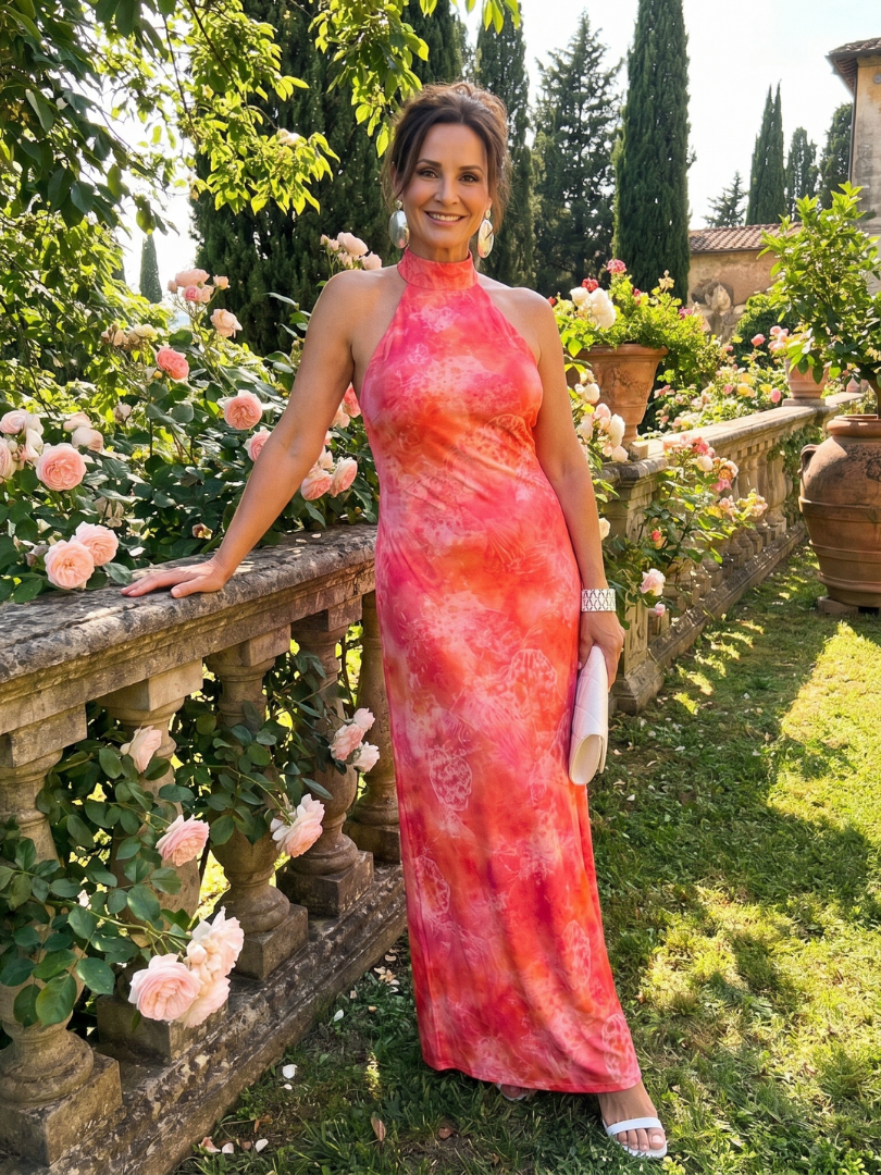 Coraline | Robe Maxi Imprimée avec Décolleté Halter