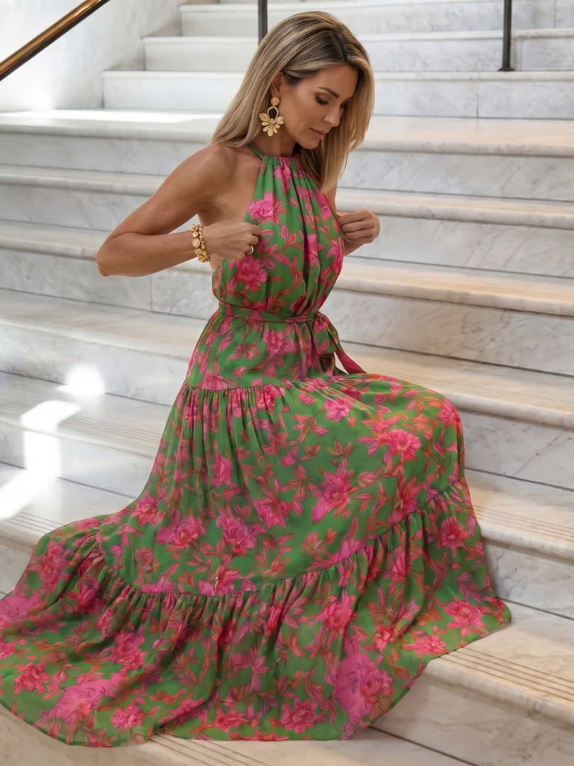 Rowen | Robe Midi Halter Drapée