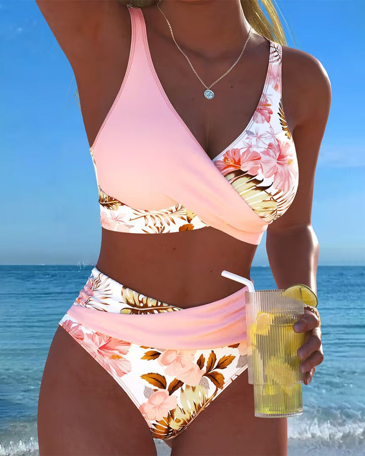 Jolina™ | Bikini deux pièces avec imprimé floral et contraste
