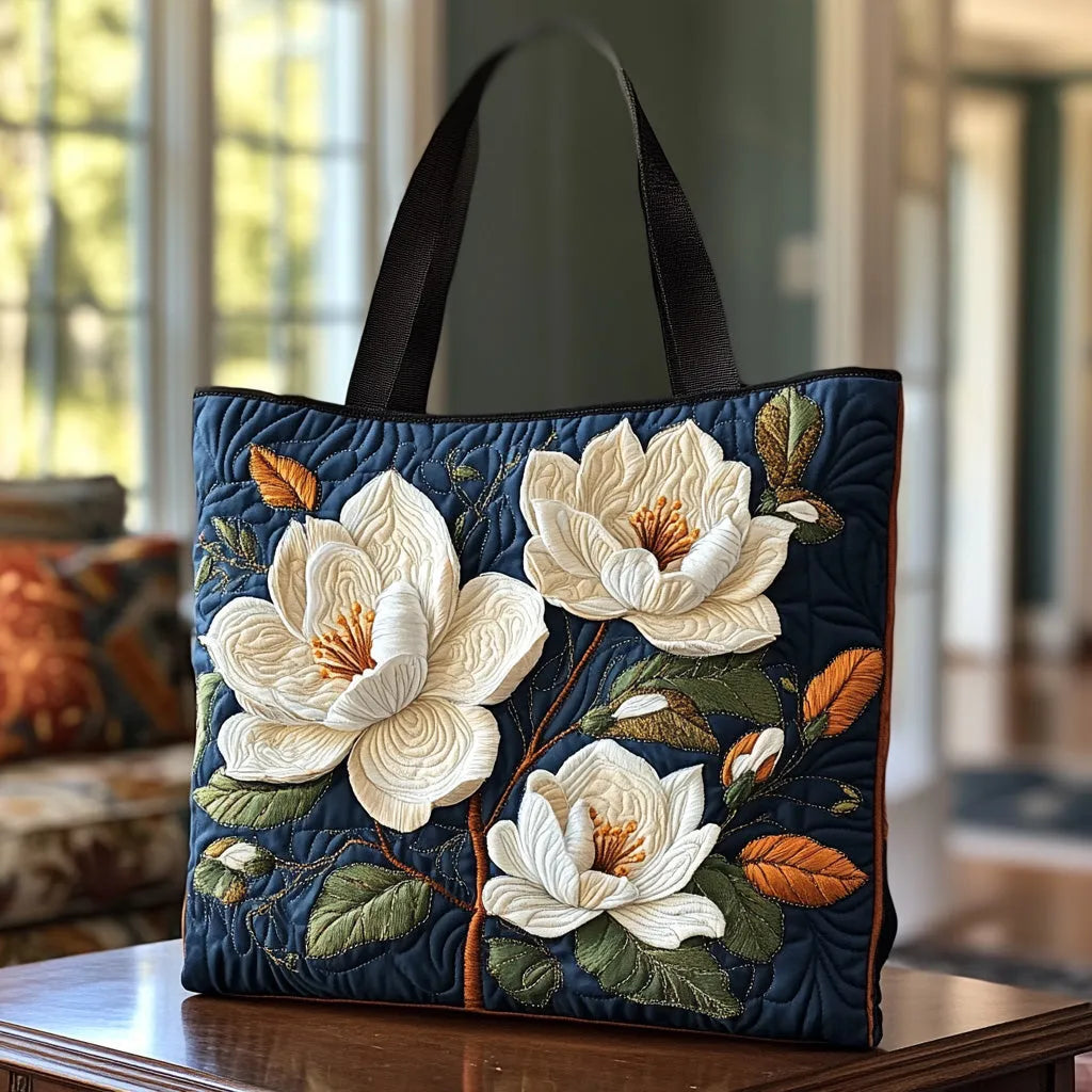 Sac en Cuir Matelassé avec Magnolia
