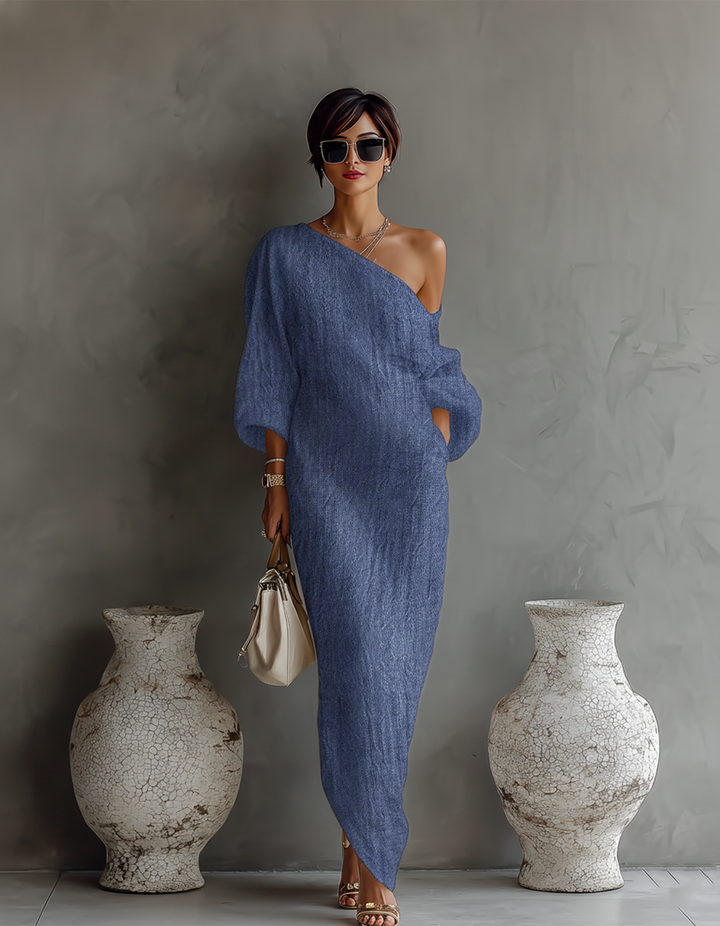 Robe en Écru Sans Épaules