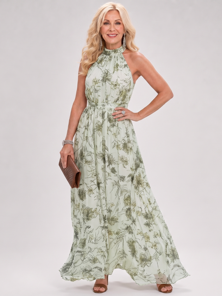 Guinevere | Robe Midi Florale avec Jupe Fluide