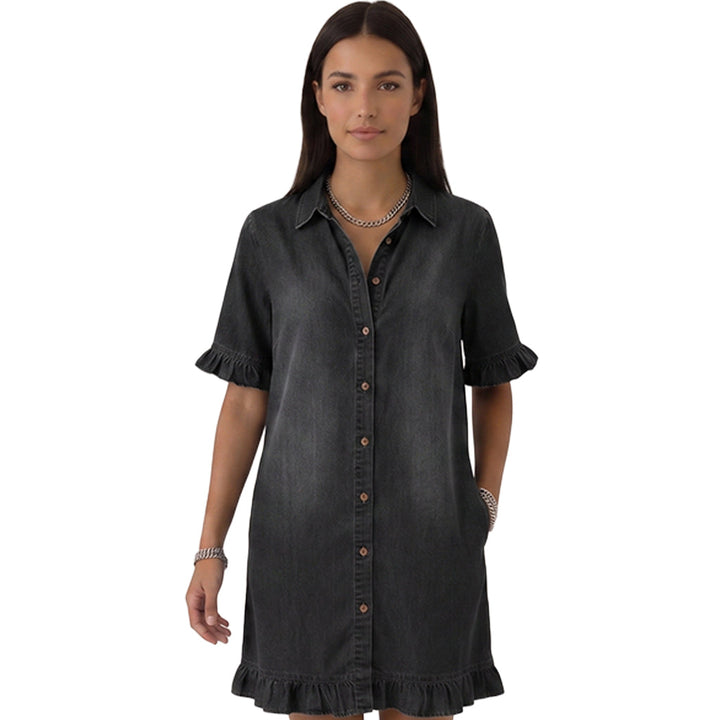 Robe en Denim à Volants