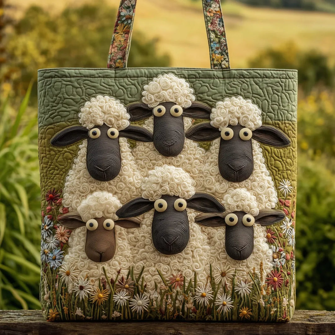 Sac en Cuir Artisanal avec Cinq Moutons