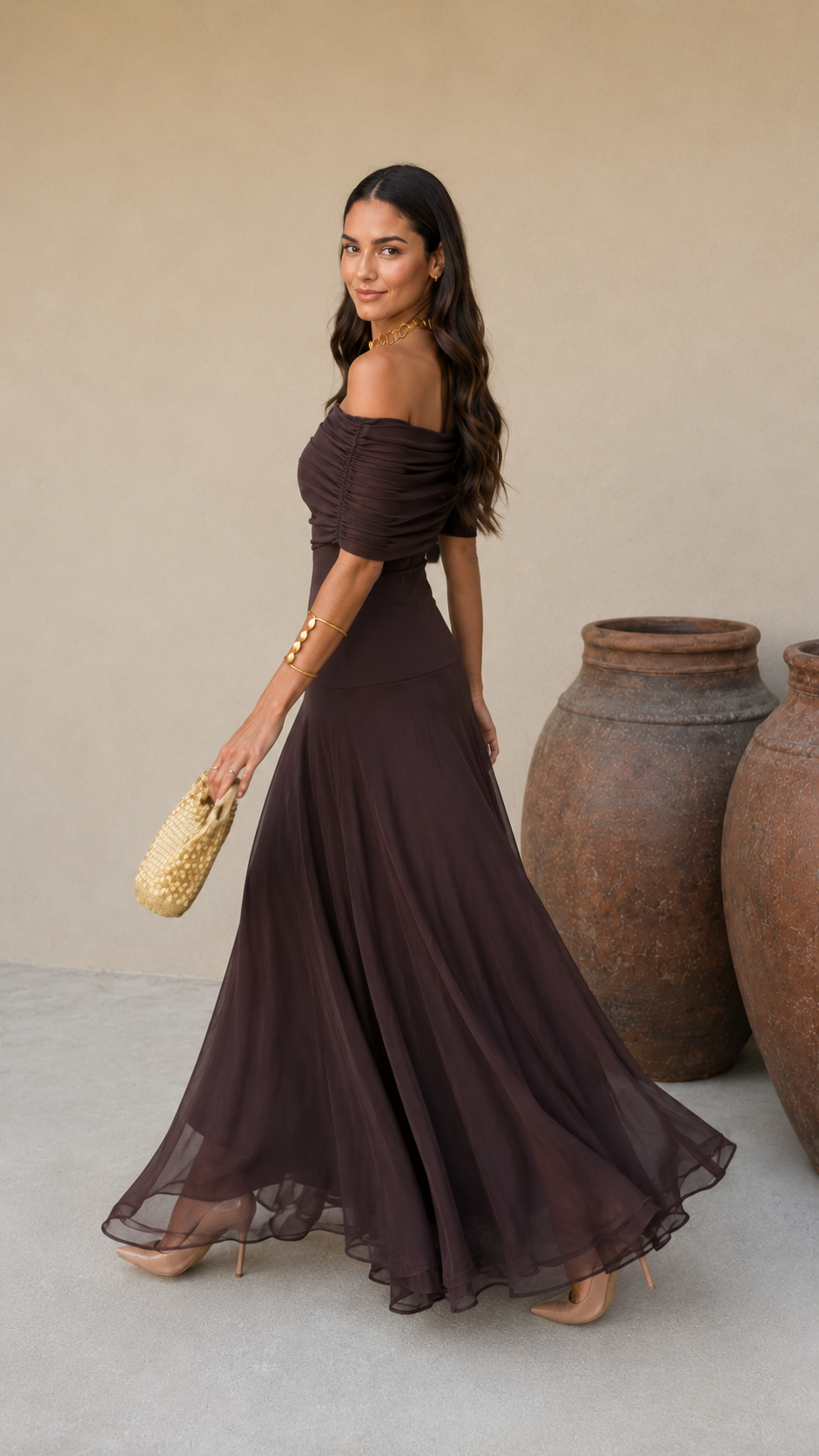 Robe Toledo en couleur marron