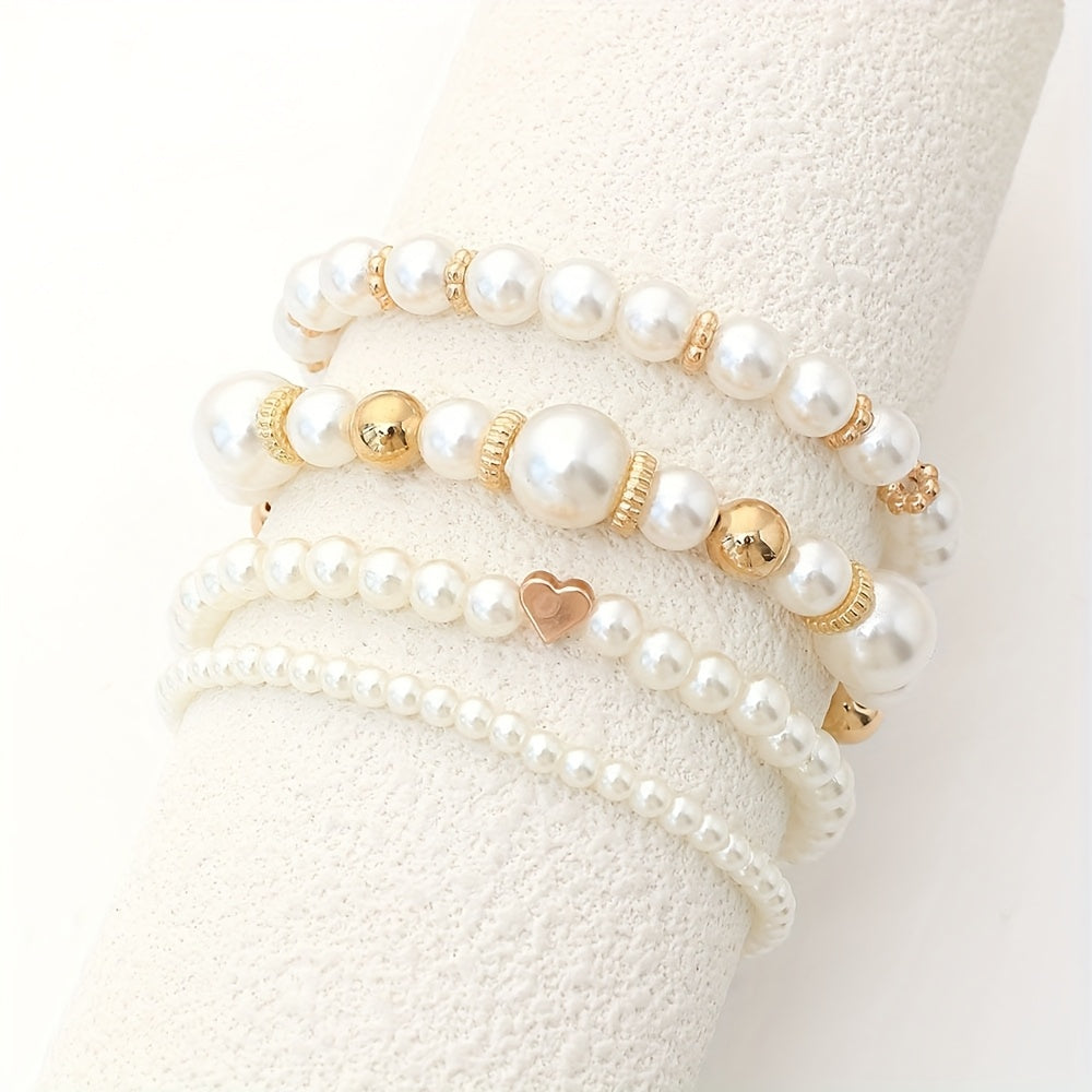 Florabelle™ | Set de bracelets avec perles et cœurs