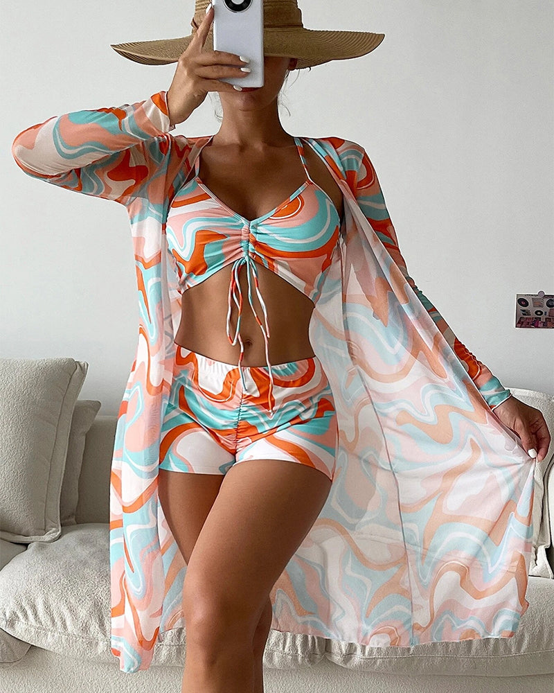 Gabriela™ | Ensemble de bikini 3 pièces imprimé