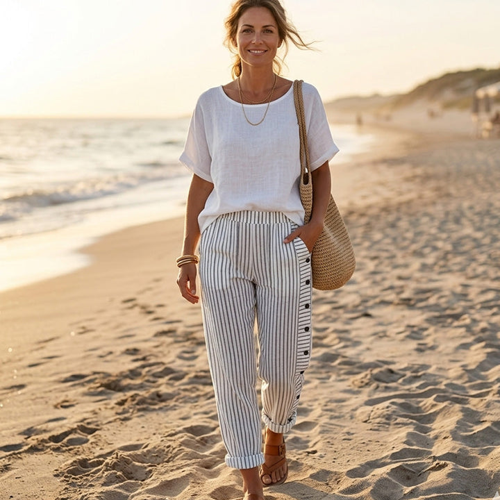 Pantalons rayés confortables