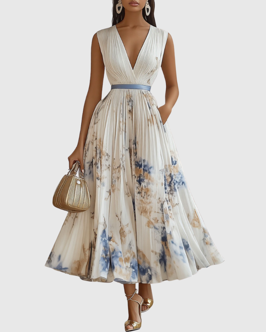 Rowella | Élégante Robe Maxi Plissée