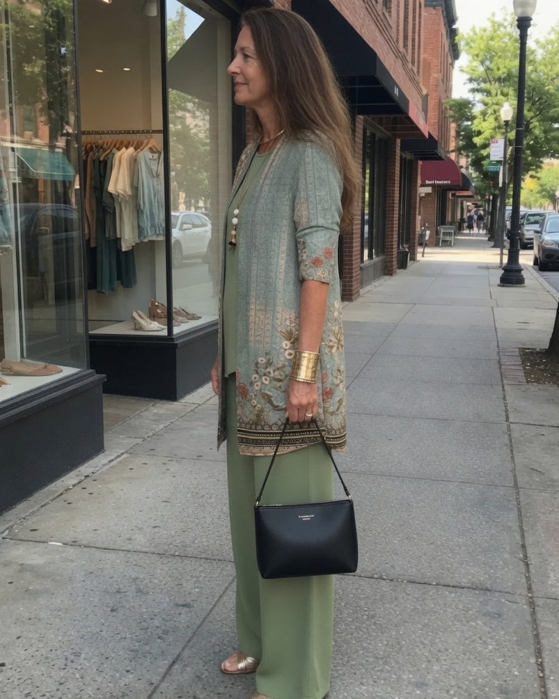 Natalie — Ensemble trois pièces à broderie florale