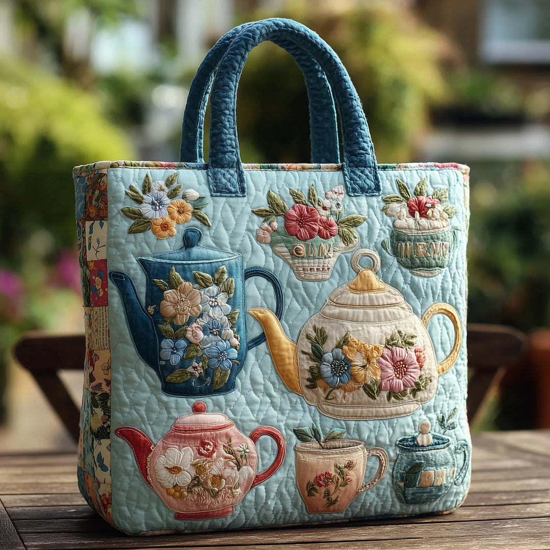 Sac Matelassé avec Motif Floral