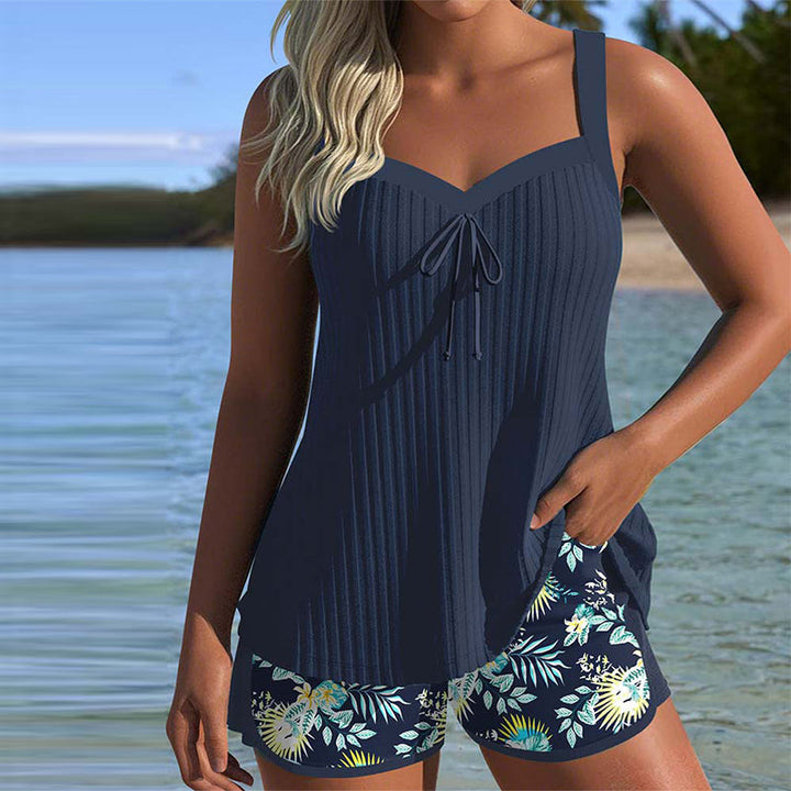 Laluna® | Tankini Rayé avec Short de Plage à Deux Pièces