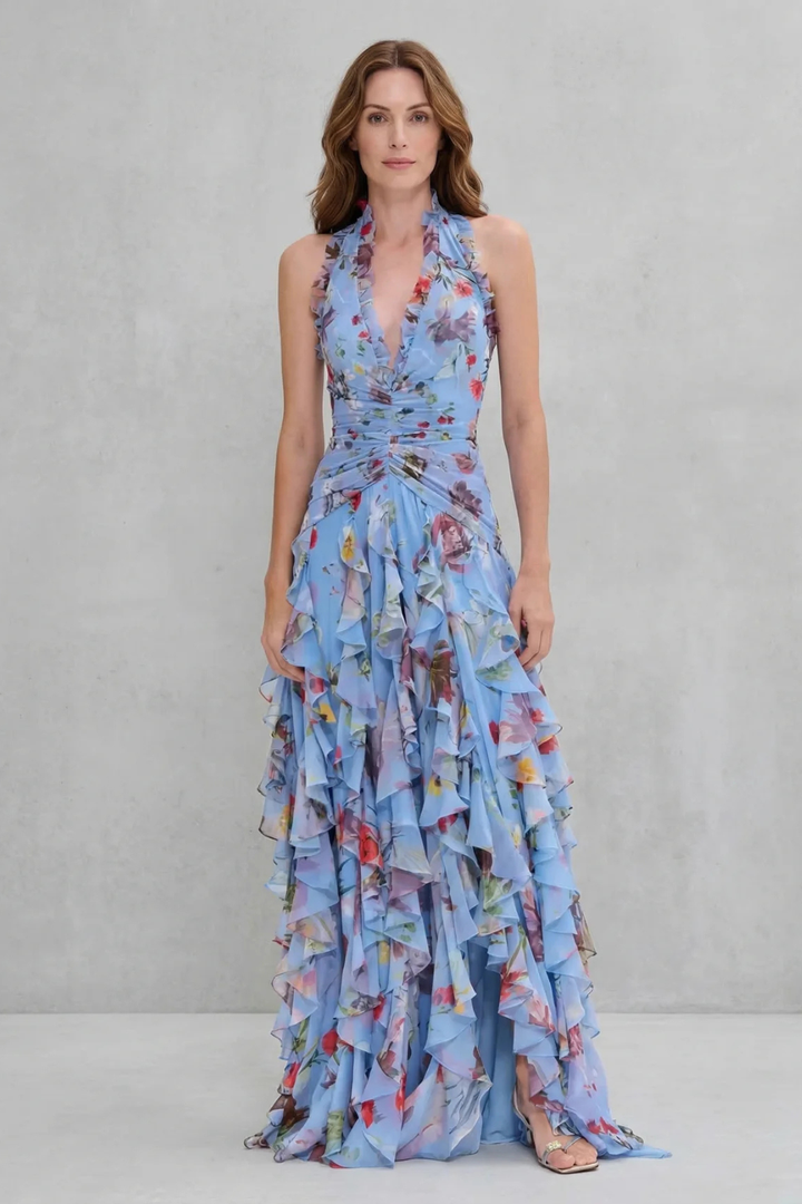 Bella | Robe longue à décolleté américain