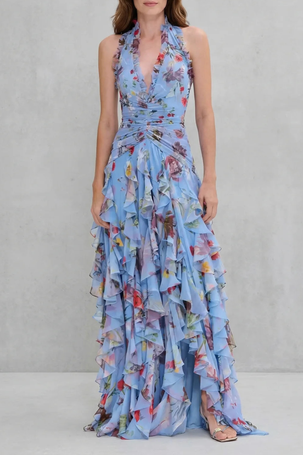 Bella | Robe longue à décolleté américain